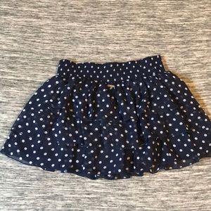 Blue Polka Dot Mini Skirt w/ Ruffles